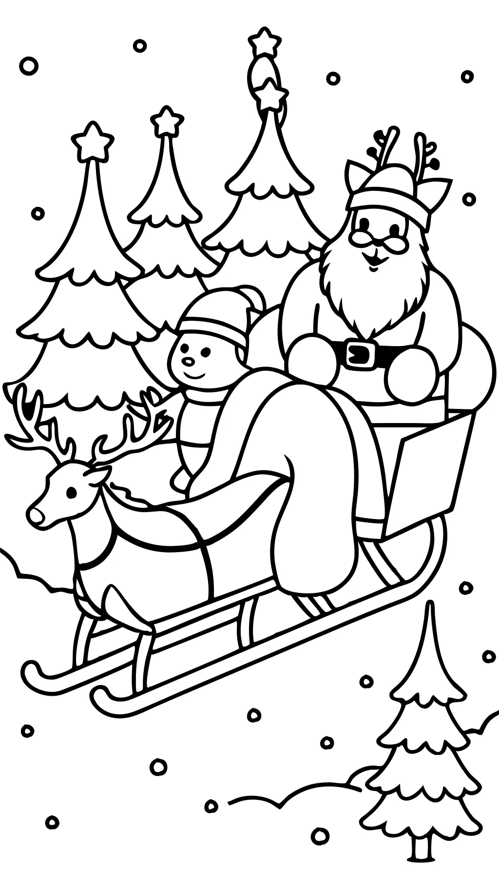 santa claus on sleigh coloring pages